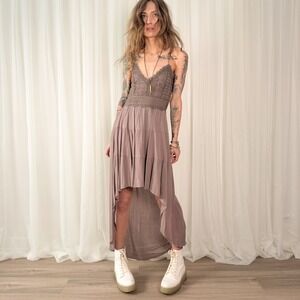 Justify Grey Crochet Maxi Spring Dress (NWT) Size Medium